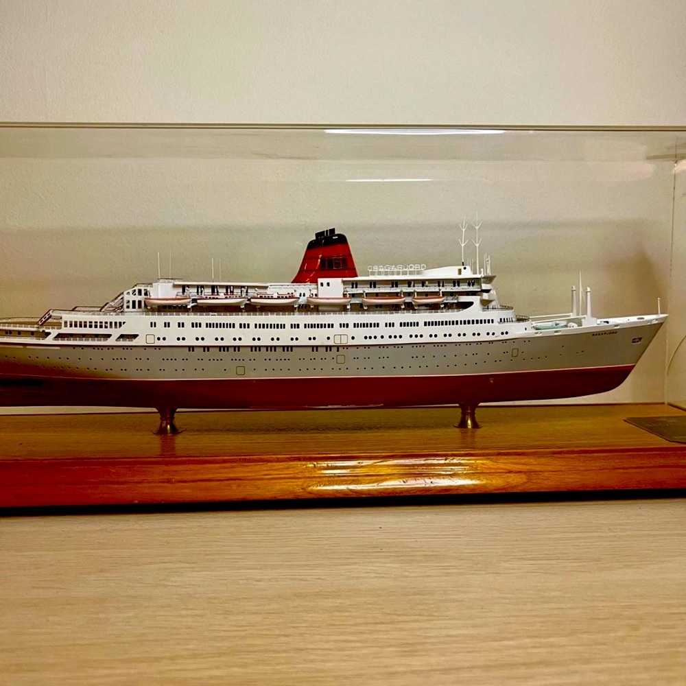 Ocean Liner, a scale model of the M.S. Sagafjord
